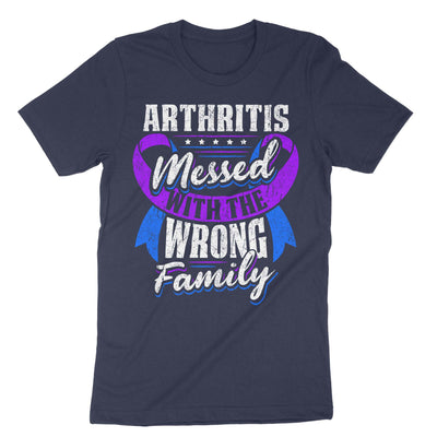 Navy Arthritis Messed With The Wrong Family T-Shirt#color_navy