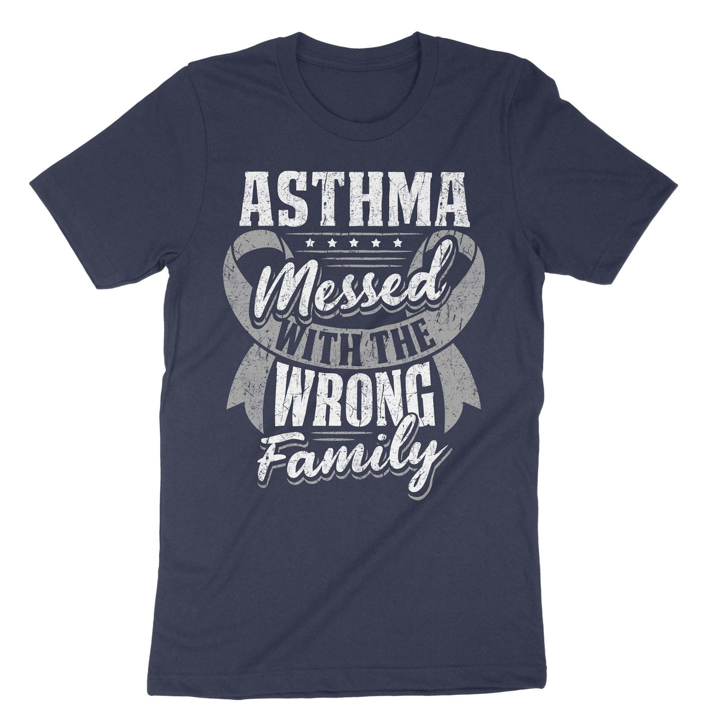 Navy Asthma Messed With The Wrong Family T-Shirt#color_navy