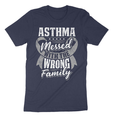 Navy Asthma Messed With The Wrong Family T-Shirt#color_navy