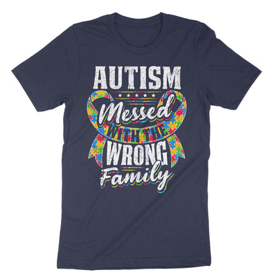 Navy Autism Messed With The Wrong Family T-Shirt#color_navy