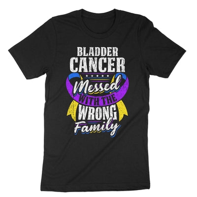 Black Bladder Cancer Messed With The Wrong Family T-Shirt#color_black