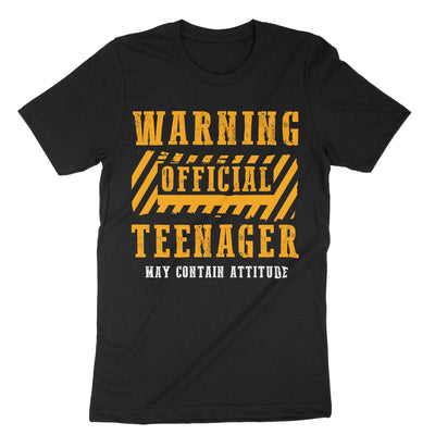Black Official Teenager Warning T-Shirt#color_black