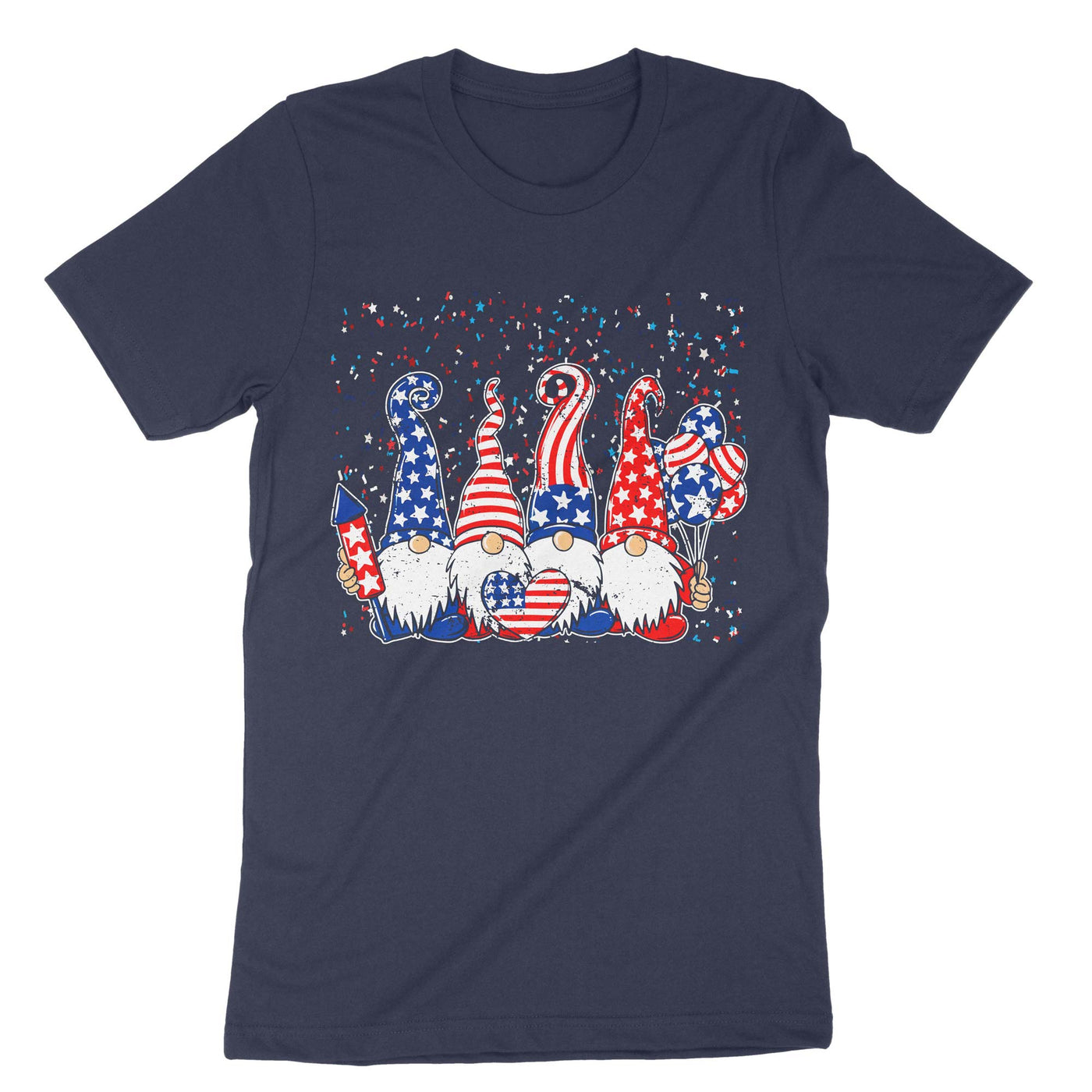 Navy Patriotic Gnomes 4th Of July T-Shirt#color_navy