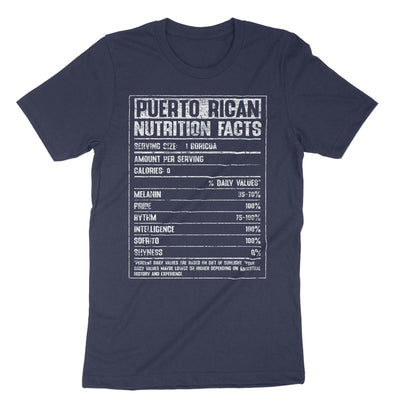 Navy Puerto Rican Nutrition Facts T-Shirt#color_navy