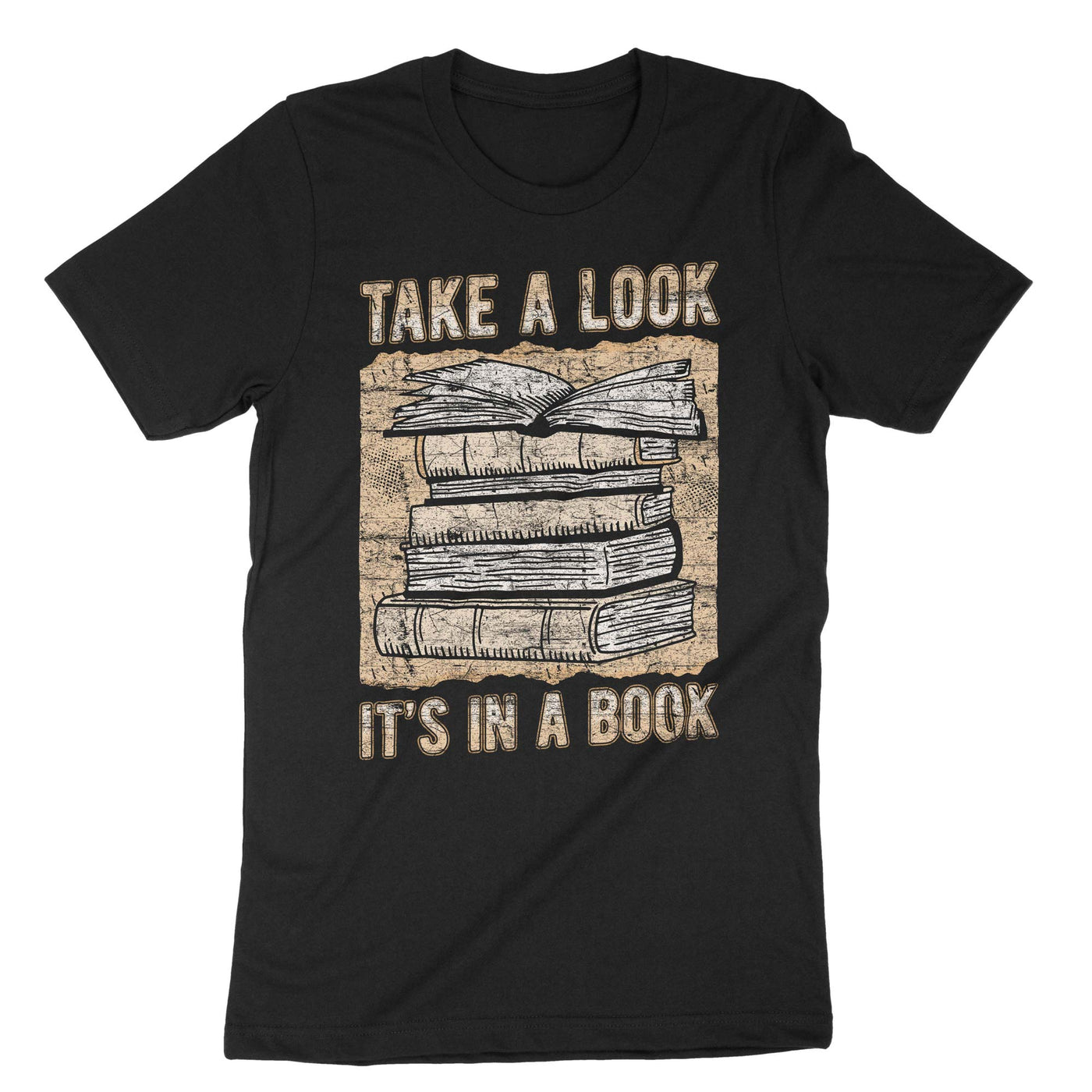Black Take A Look Its In A Book T-Shirt#color_black