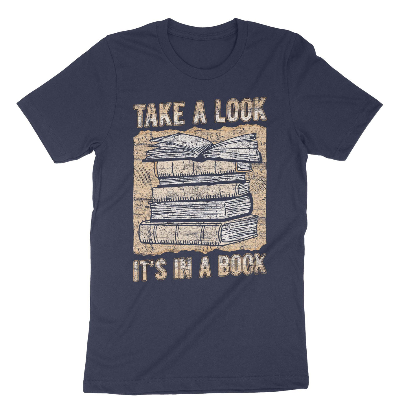 Navy Take A Look Its In A Book T-Shirt#color_navy
