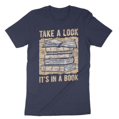 Navy Take A Look Its In A Book T-Shirt#color_navy