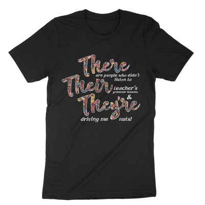 Black There Their Theyre English Grammer Teacher T-Shirt#color_black