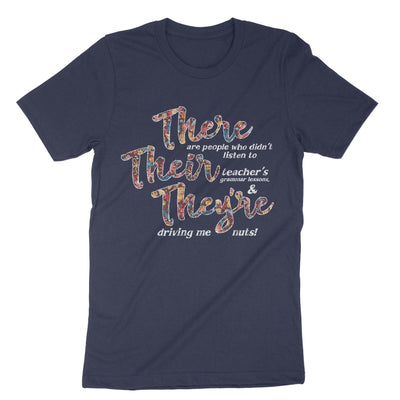 Navy There Their Theyre English Grammer Teacher T-Shirt#color_navy