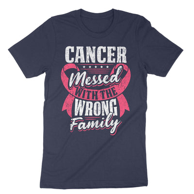 Navy Cancer Messed With The Wrong Family T-Shirt#color_navy
