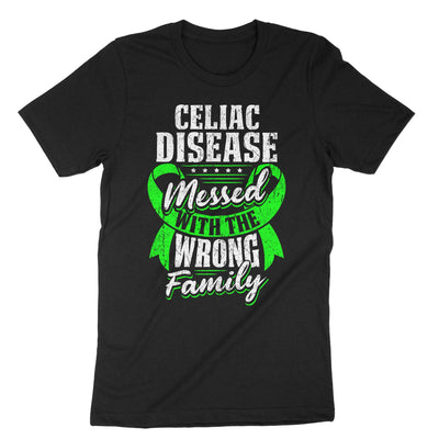 Black Celiac Disease Messed With The Wrong Family T-Shirt#color_black