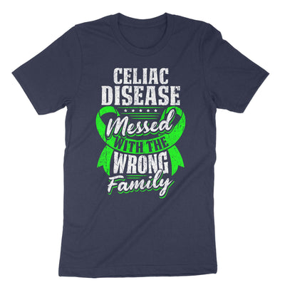 Navy Celiac Disease Messed With The Wrong Family T-Shirt#color_navy