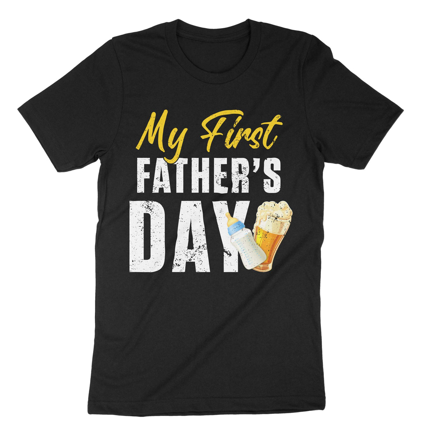 Black First Fathers Day T-Shirt#color_black