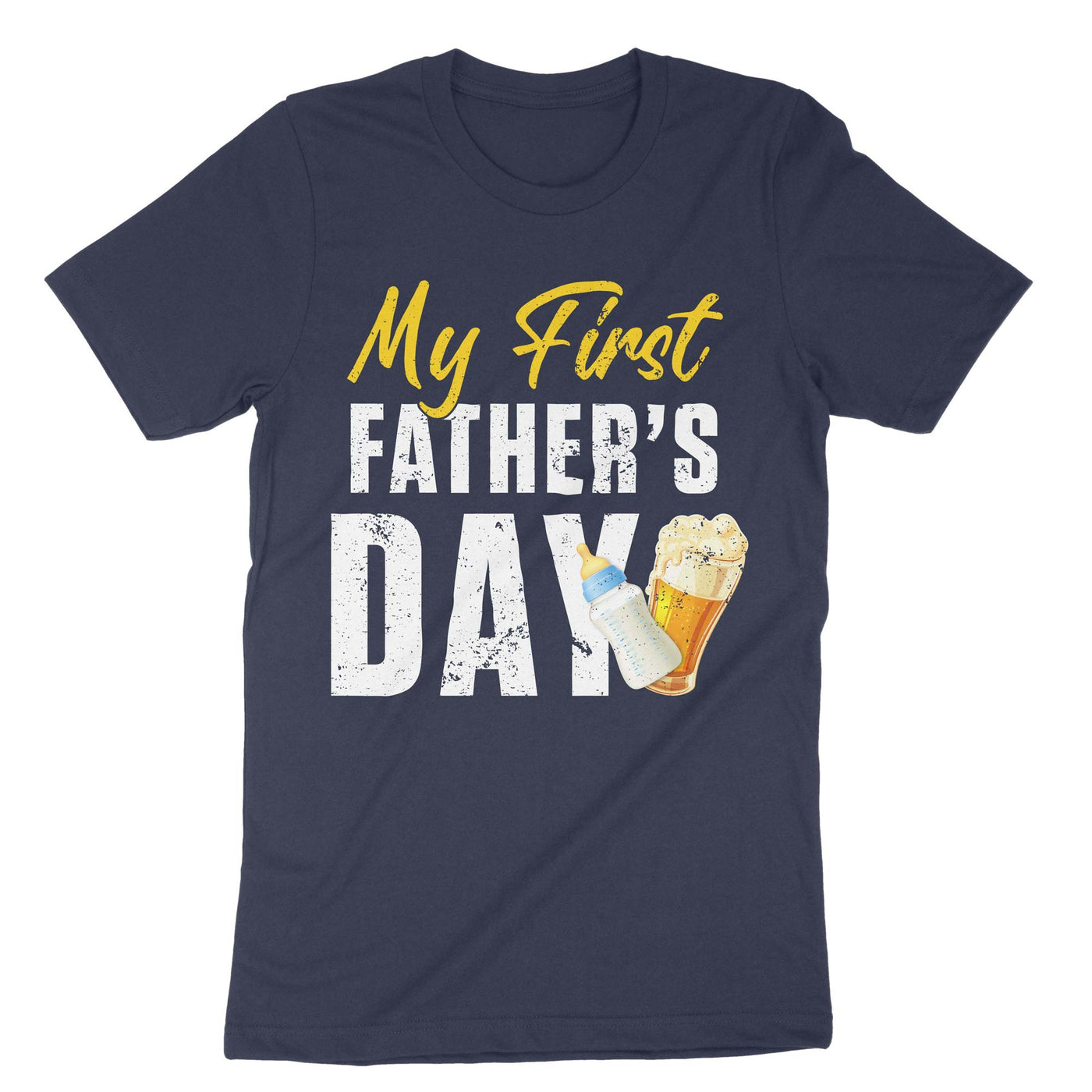 Navy First Fathers Day T-Shirt#color_navy