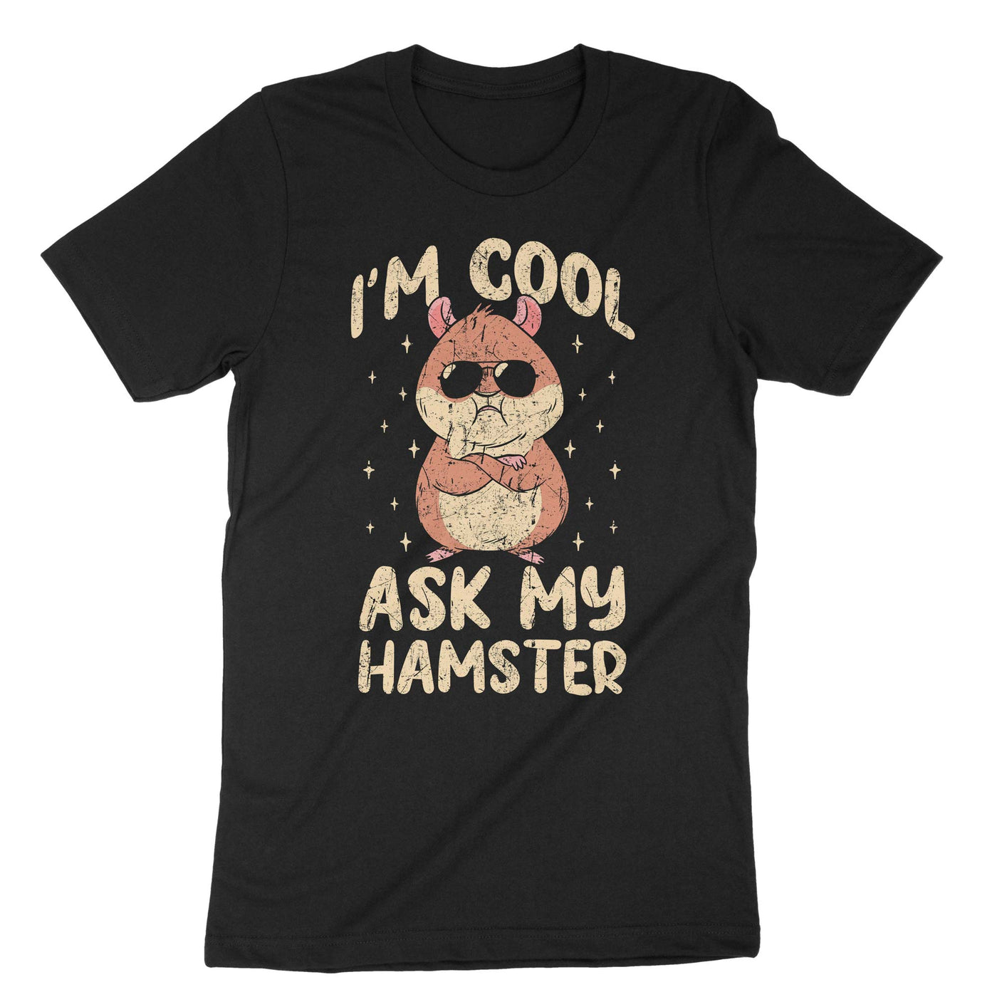 Black Im Cool Ask My Hamster T-Shirt#color_black