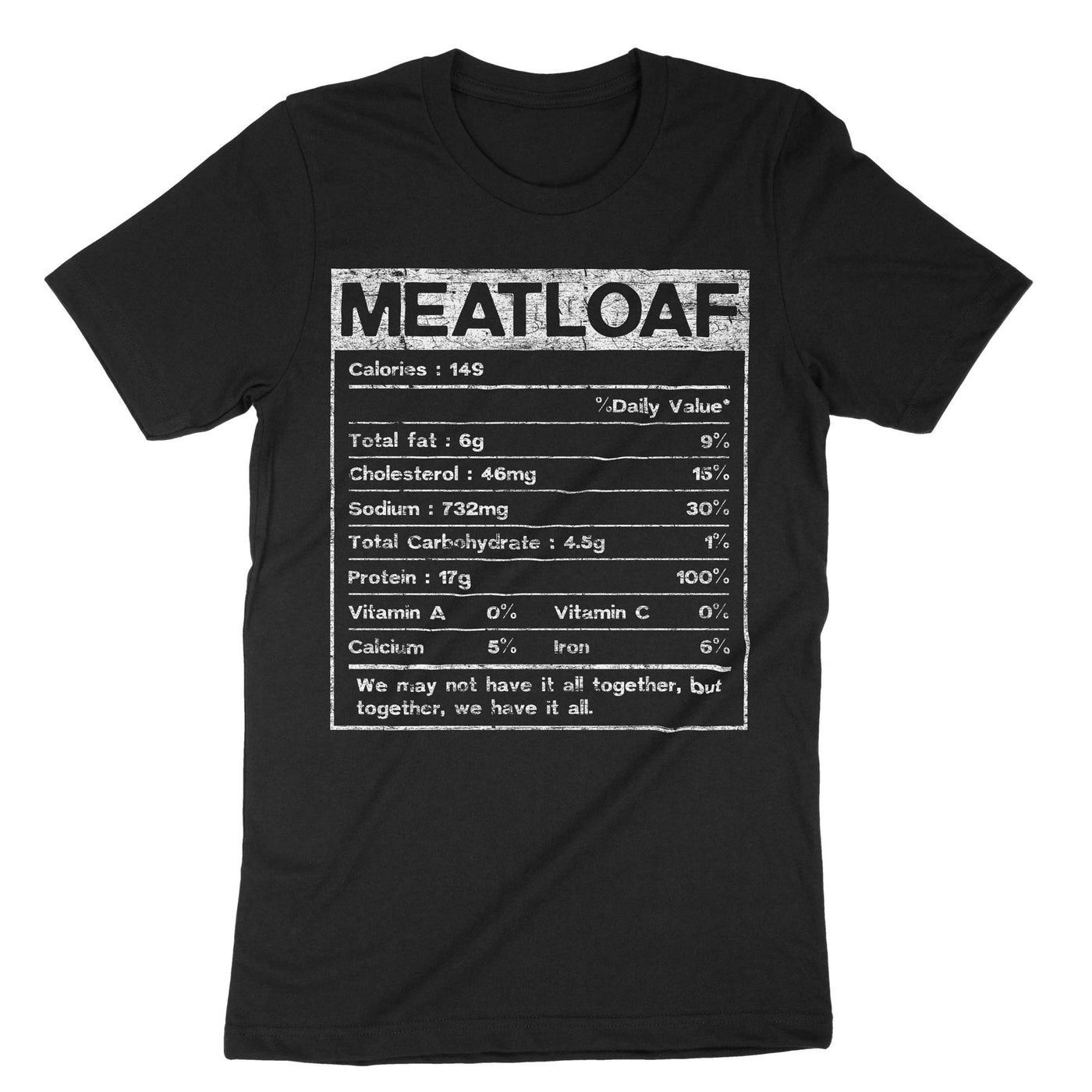 Black Meatloaf Nutrition Facts T-Shirt#color_black