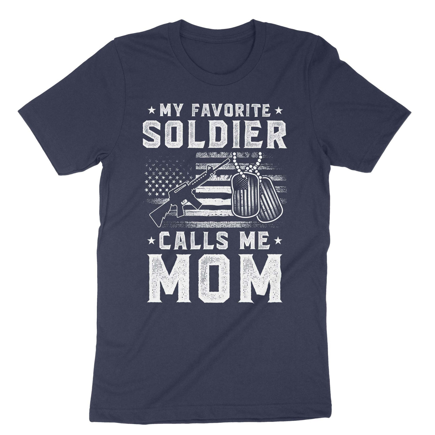 Navy My Favorite Soldier Calls Me Mom T-Shirt#color_navy