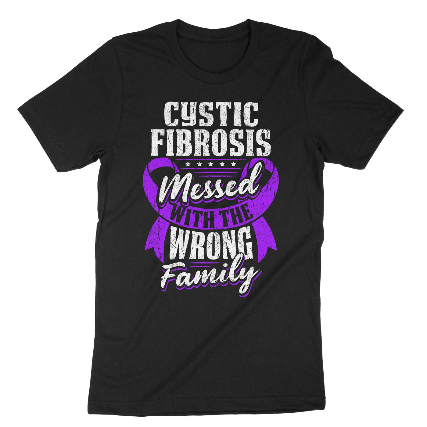 Black Cystic Fibrosis Messed With The Wrong Family T-Shirt#color_black