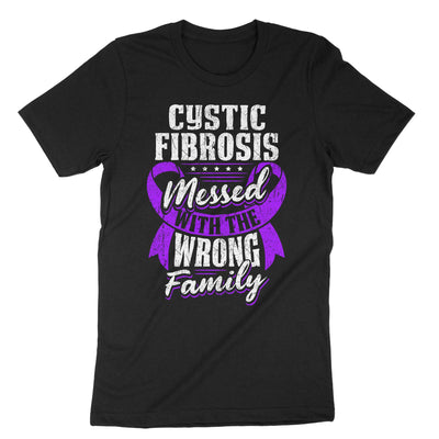 Black Cystic Fibrosis Messed With The Wrong Family T-Shirt#color_black