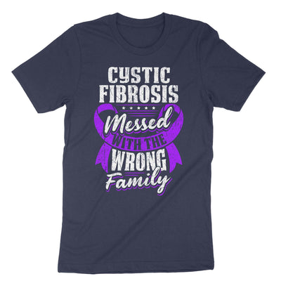 Navy Cystic Fibrosis Messed With The Wrong Family T-Shirt#color_navy