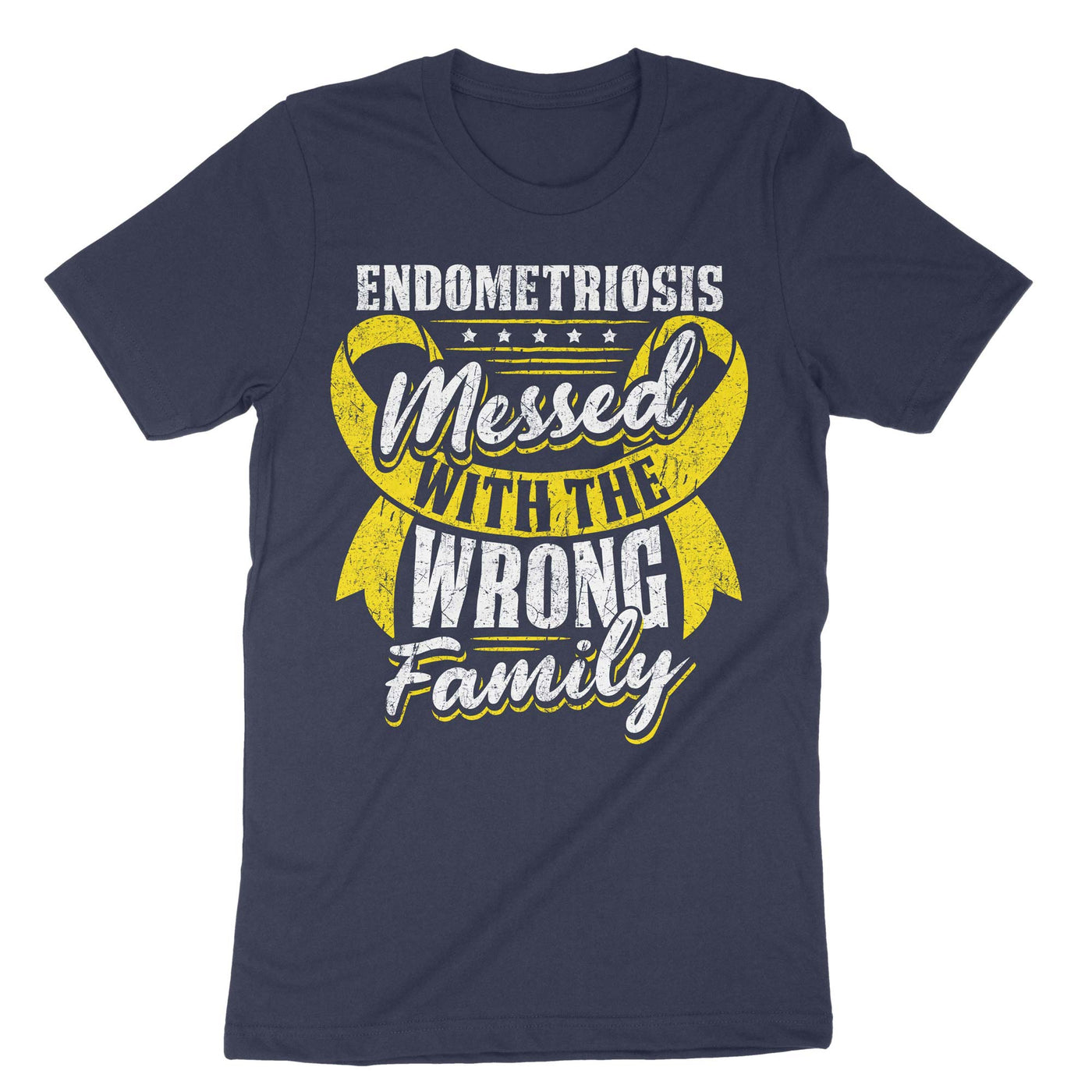 Navy Endometriosis Messed With The Wrong Family T-Shirt#color_navy