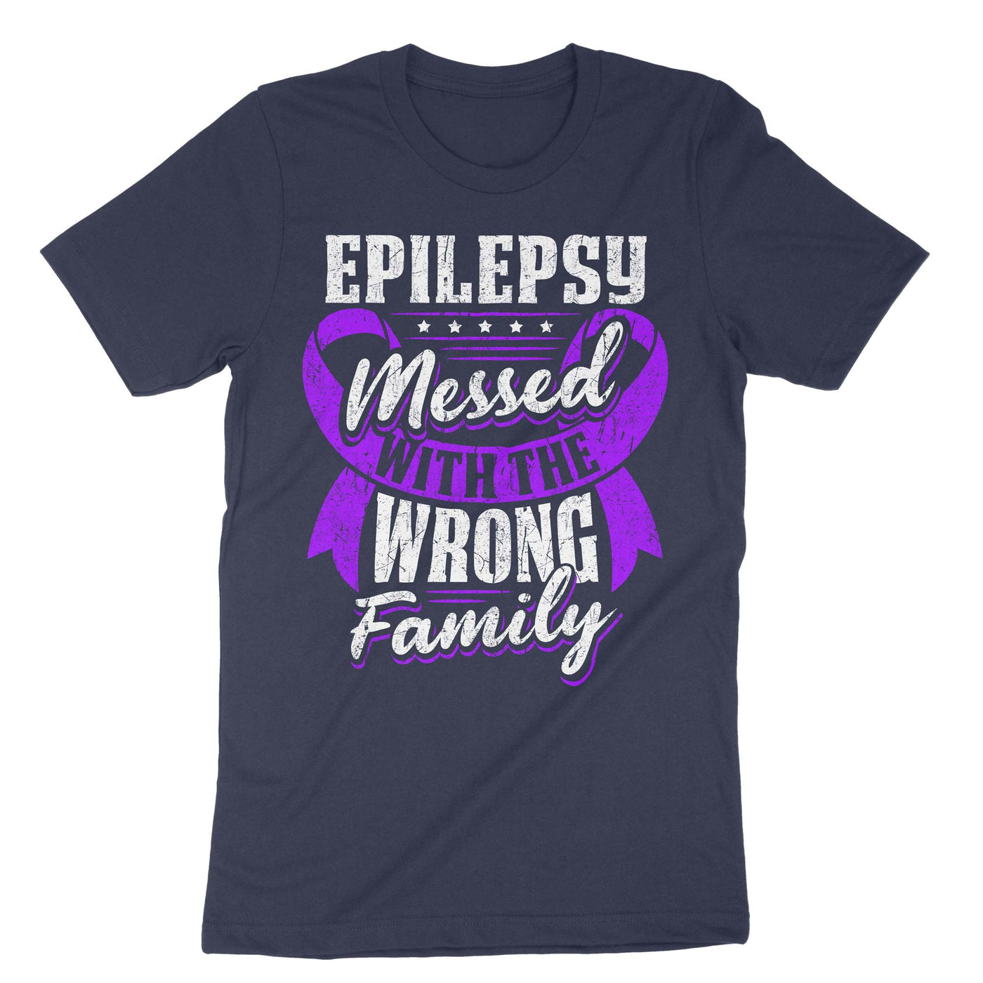 Navy Epilepsy Messed With The Wrong Family T-Shirt#color_navy