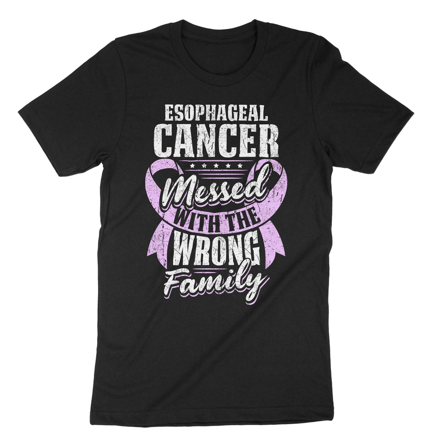 Black Esophageal Cancer Messed With The Wrong Family T-Shirt#color_black