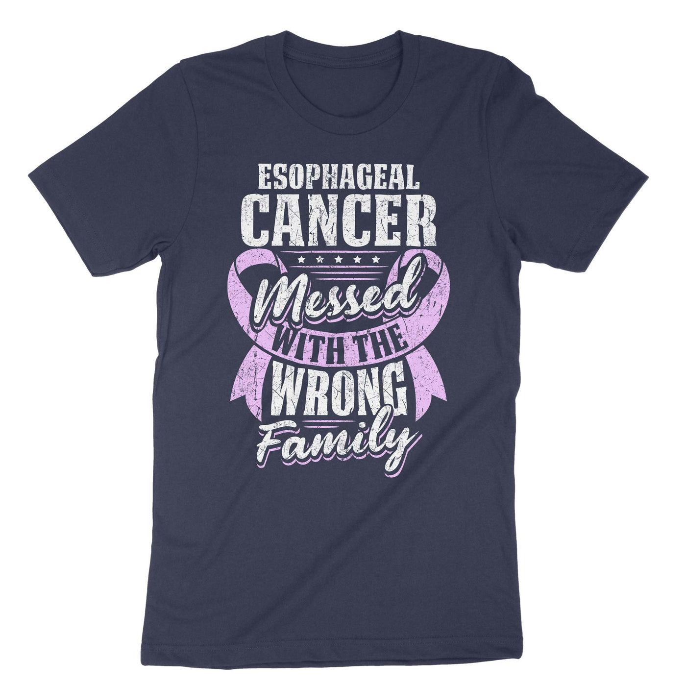 Navy Esophageal Cancer Messed With The Wrong Family T-Shirt#color_navy