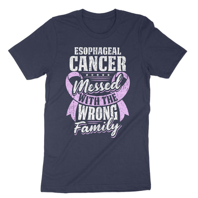 Navy Esophageal Cancer Messed With The Wrong Family T-Shirt#color_navy