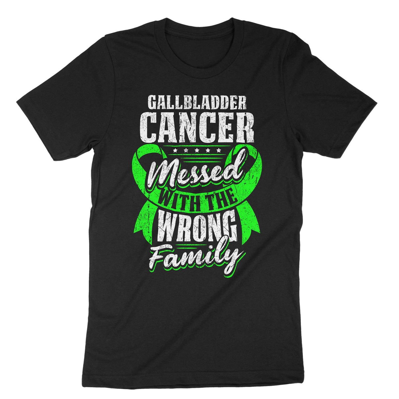 Black Gallbladder Cancer Messed With The Wrong Family T-Shirt#color_black