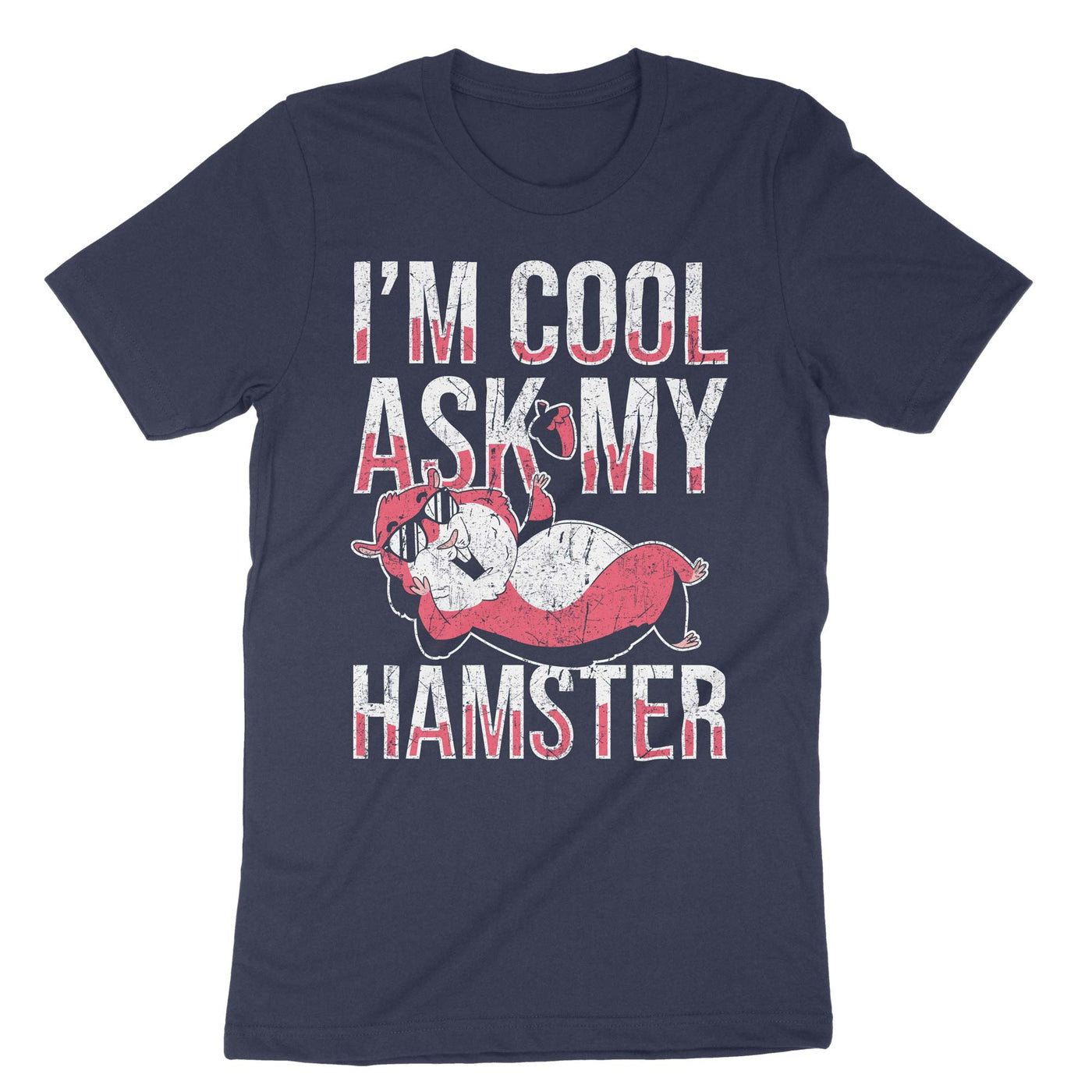 Navy Im Cool Ask My Hamster T-Shirt#color_navy