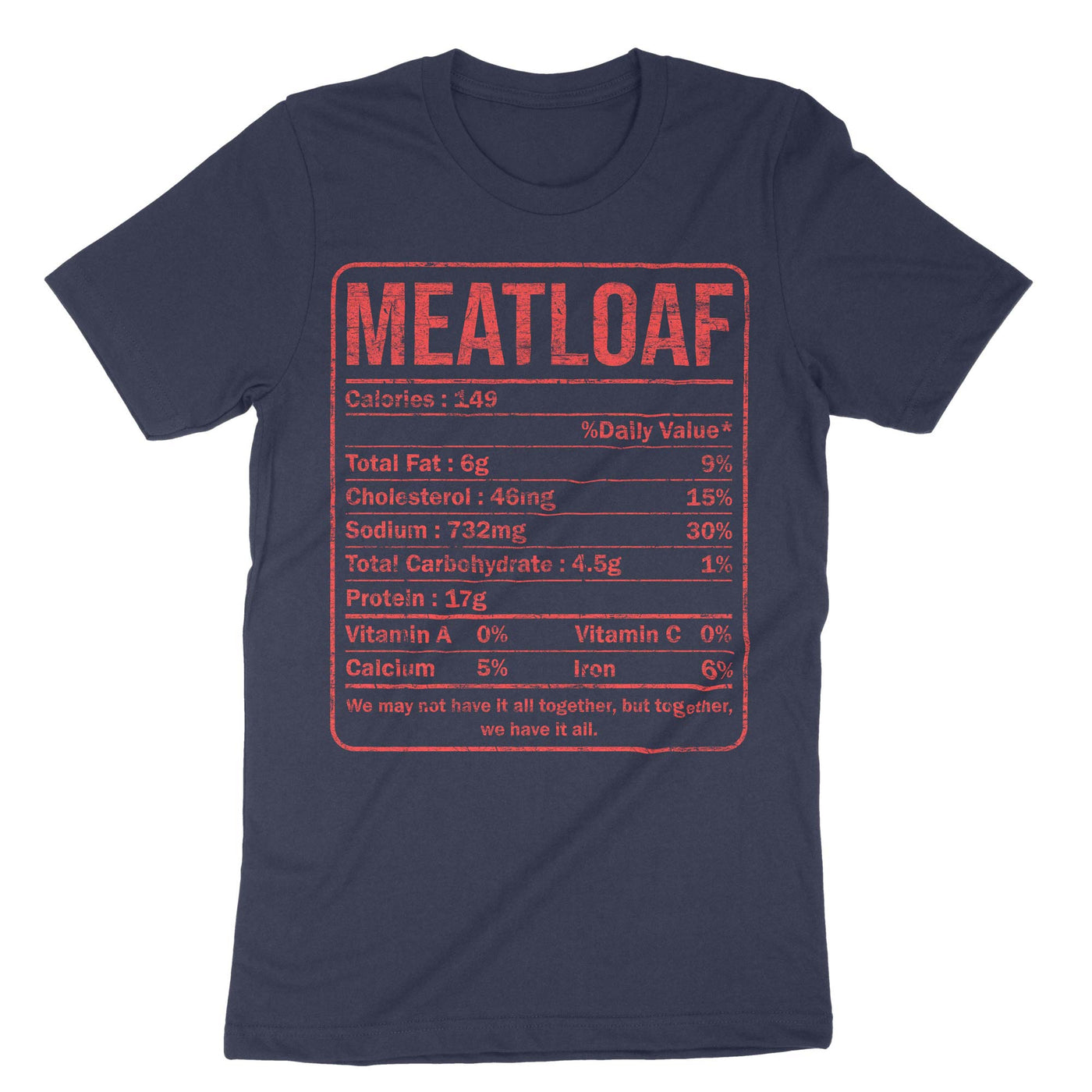 Navy Meatloaf Nutrition Facts T-Shirt#color_navy