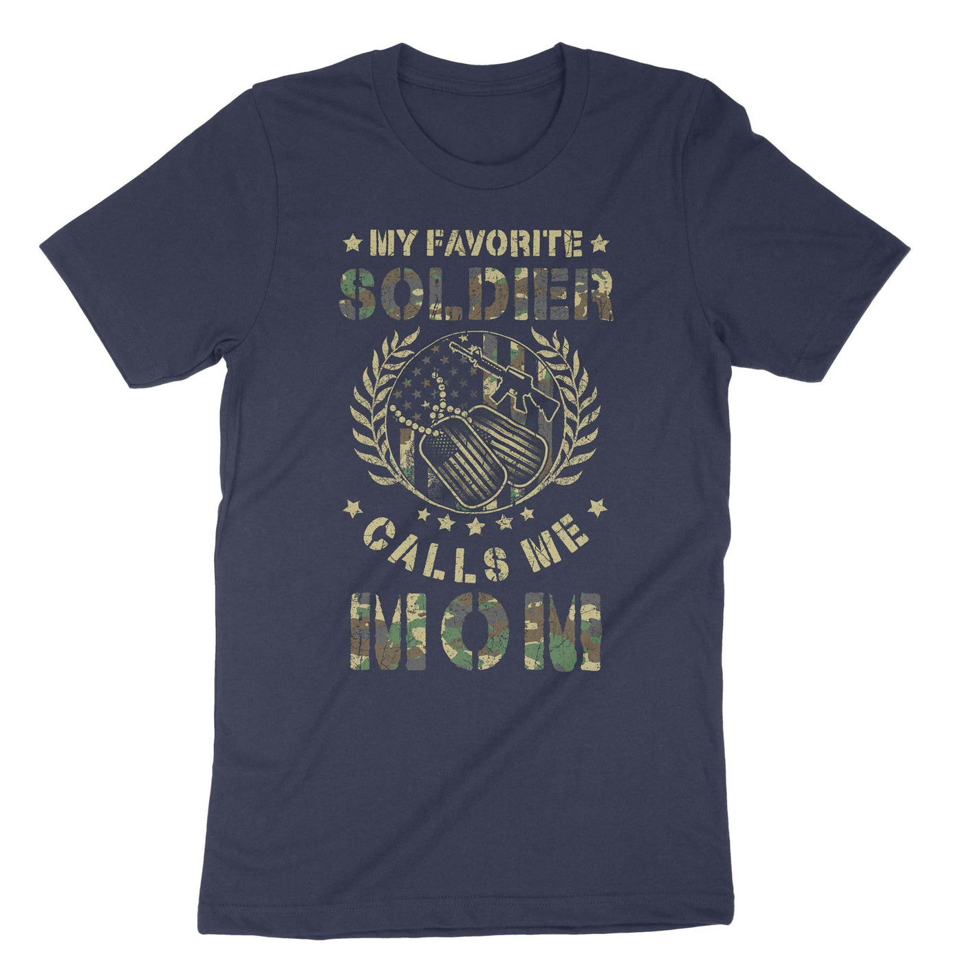 Navy My Favorite Soldier Calls Me Mom T-Shirt#color_navy