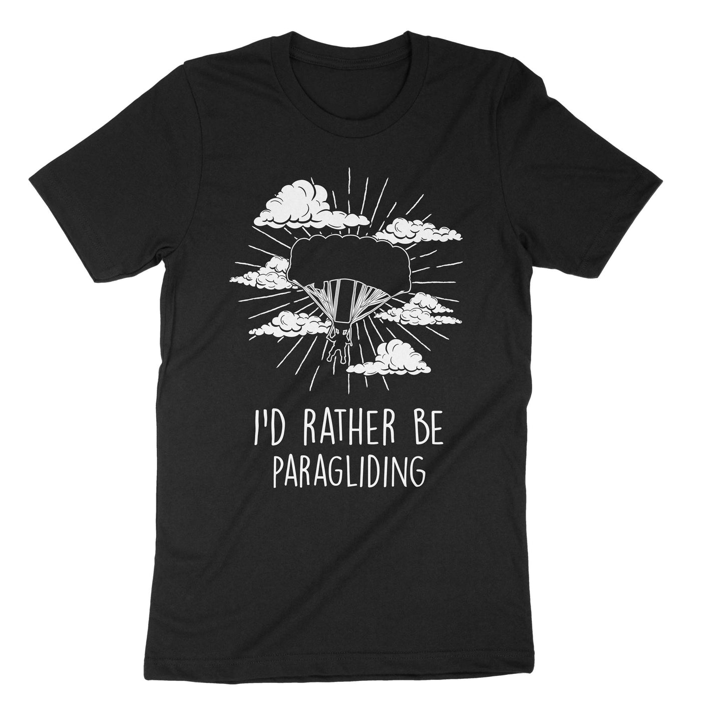 Black Paragliding Clouds T-Shirt#color_black
