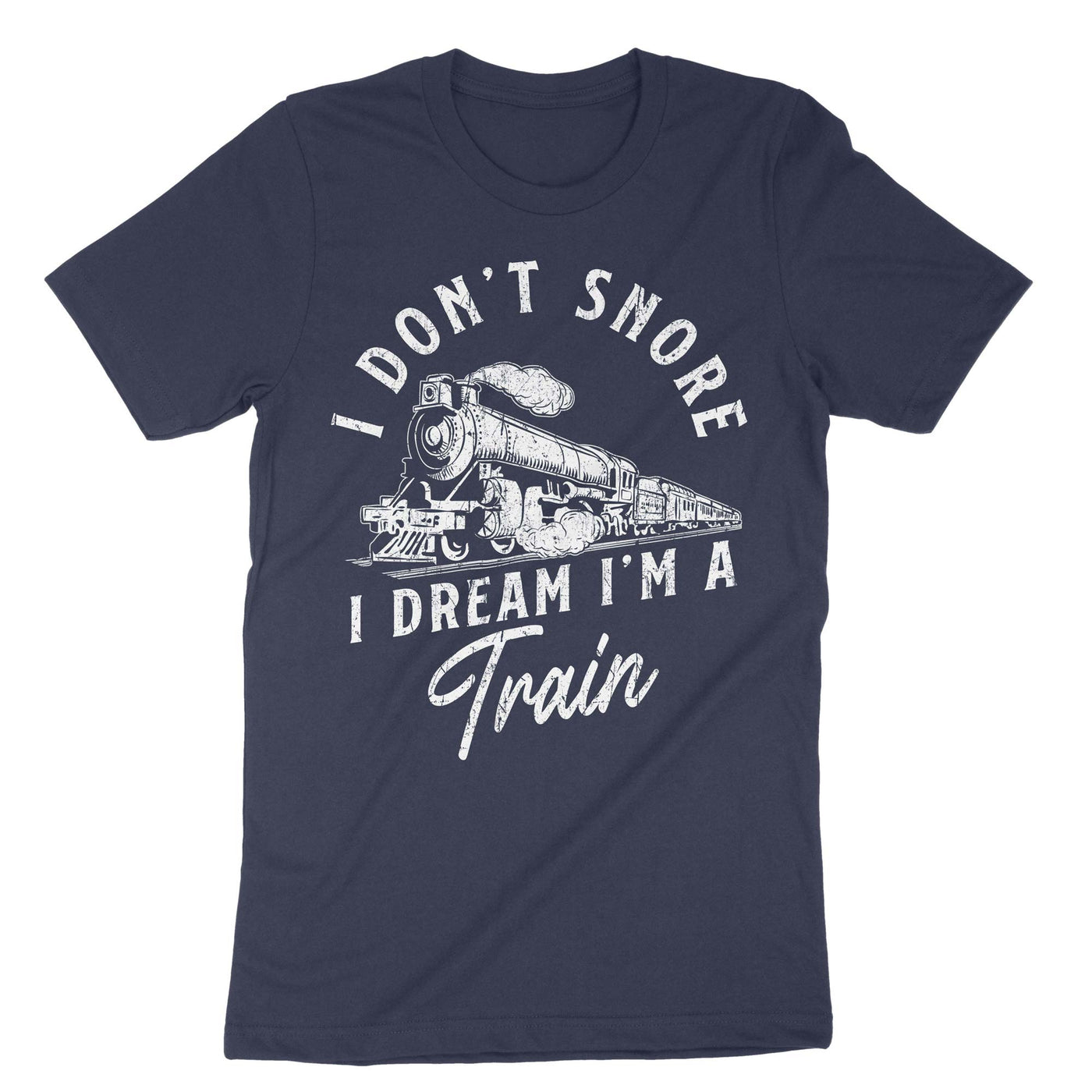Navy Snore Dram Trains T-Shirt#color_navy
