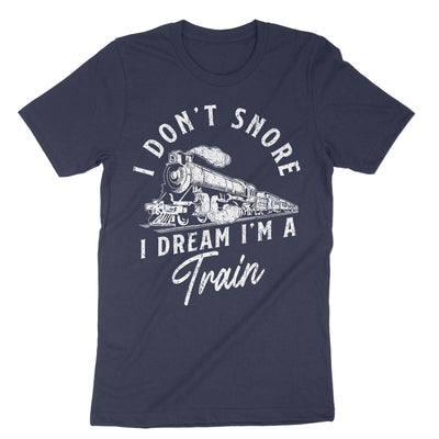 Navy Snore Dram Trains T-Shirt#color_navy