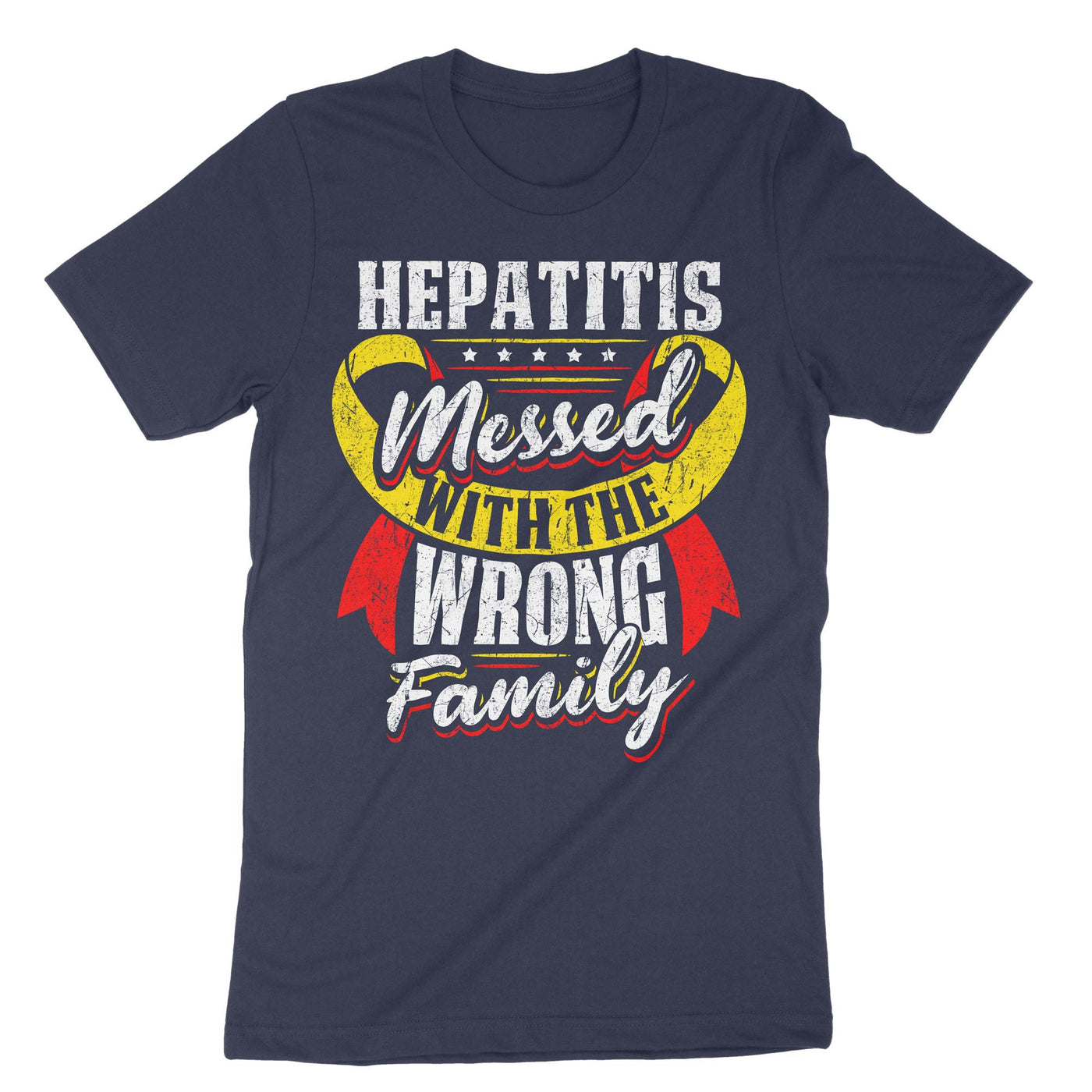 Navy Hepatitis Messed With The Wrong Family T-Shirt#color_navy