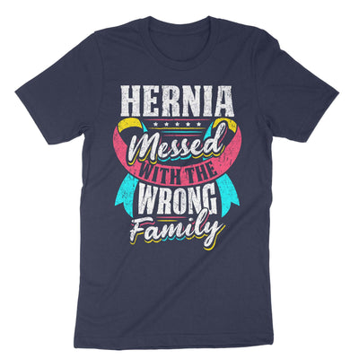 Navy Hernia Messed With The Wrong Family T-Shirt#color_navy