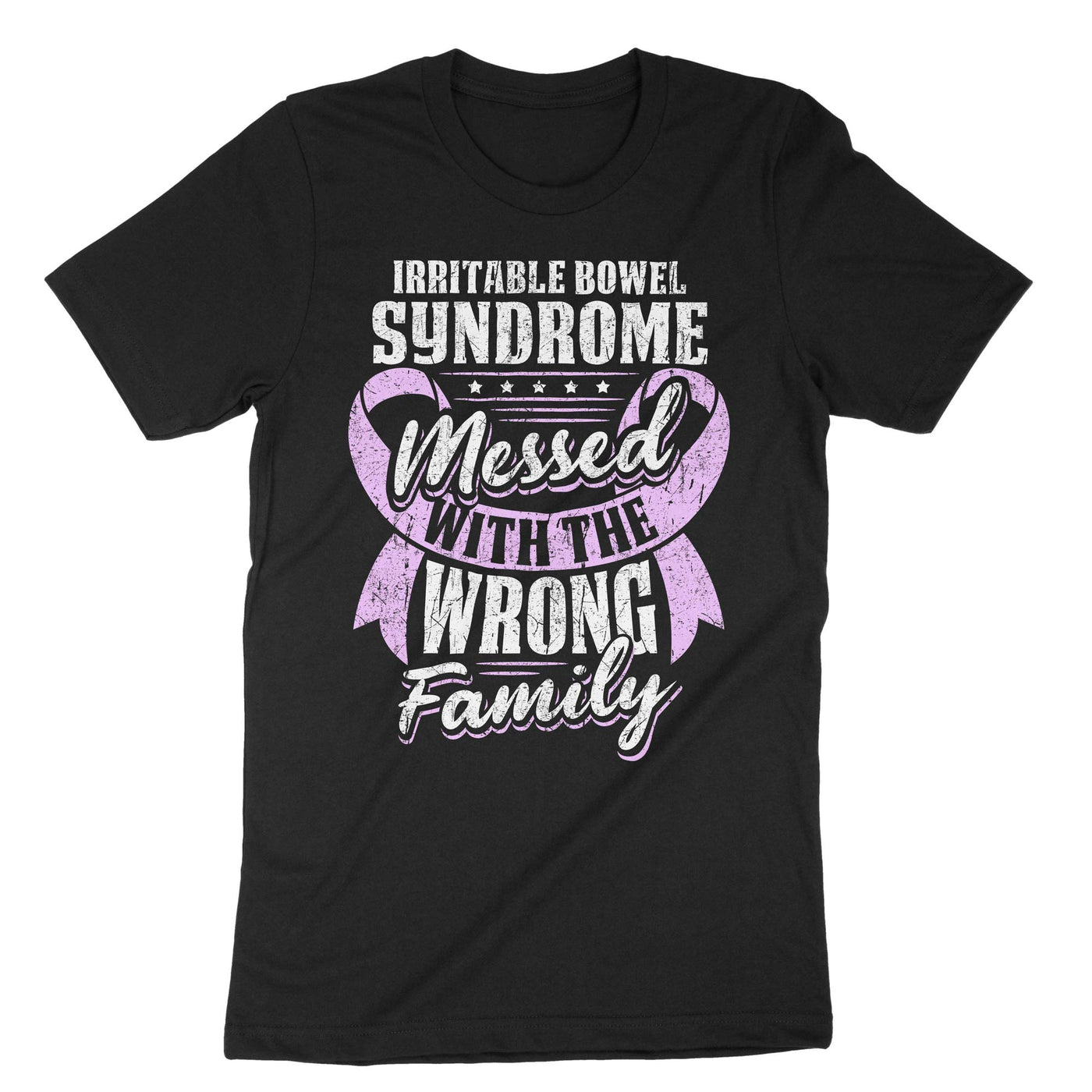 Black Irritable Bowel Syndrome Messed With The Wrong Family T-Shirt#color_black