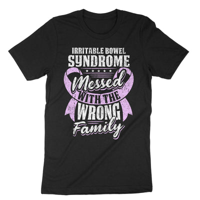 Black Irritable Bowel Syndrome Messed With The Wrong Family T-Shirt#color_black