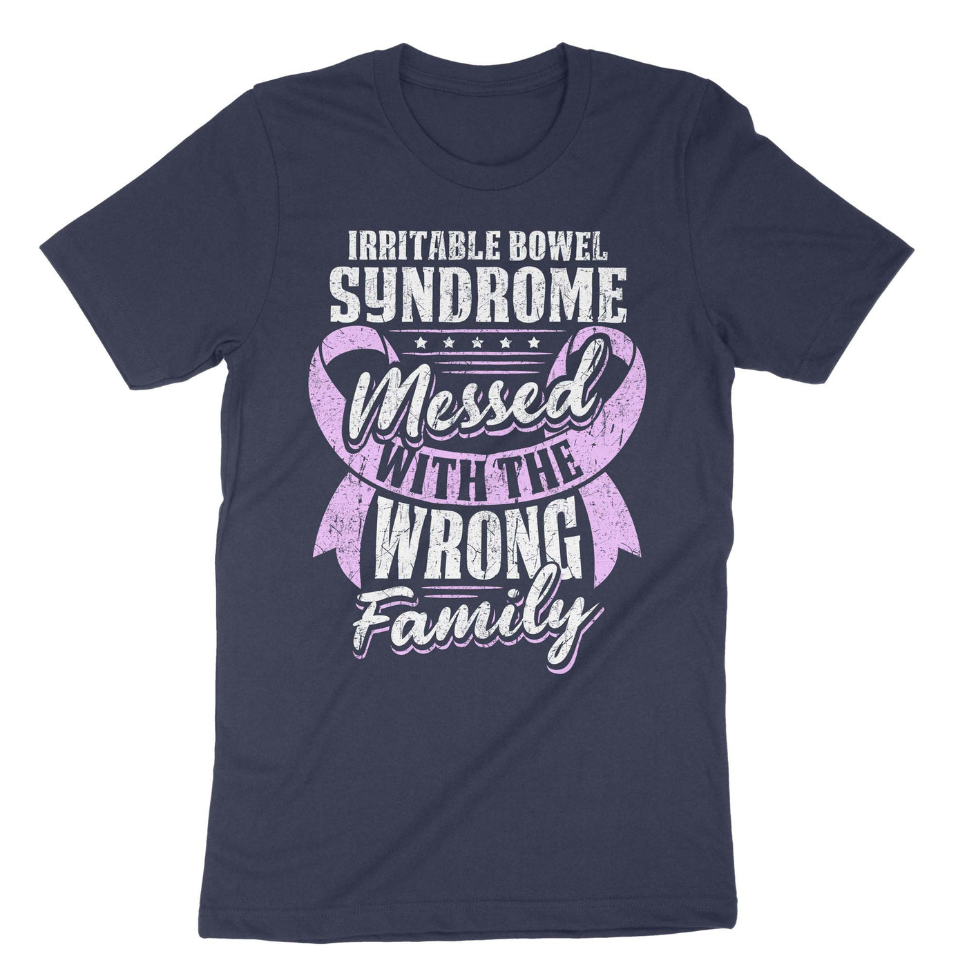 Navy Irritable Bowel Syndrome Messed With The Wrong Family T-Shirt#color_navy