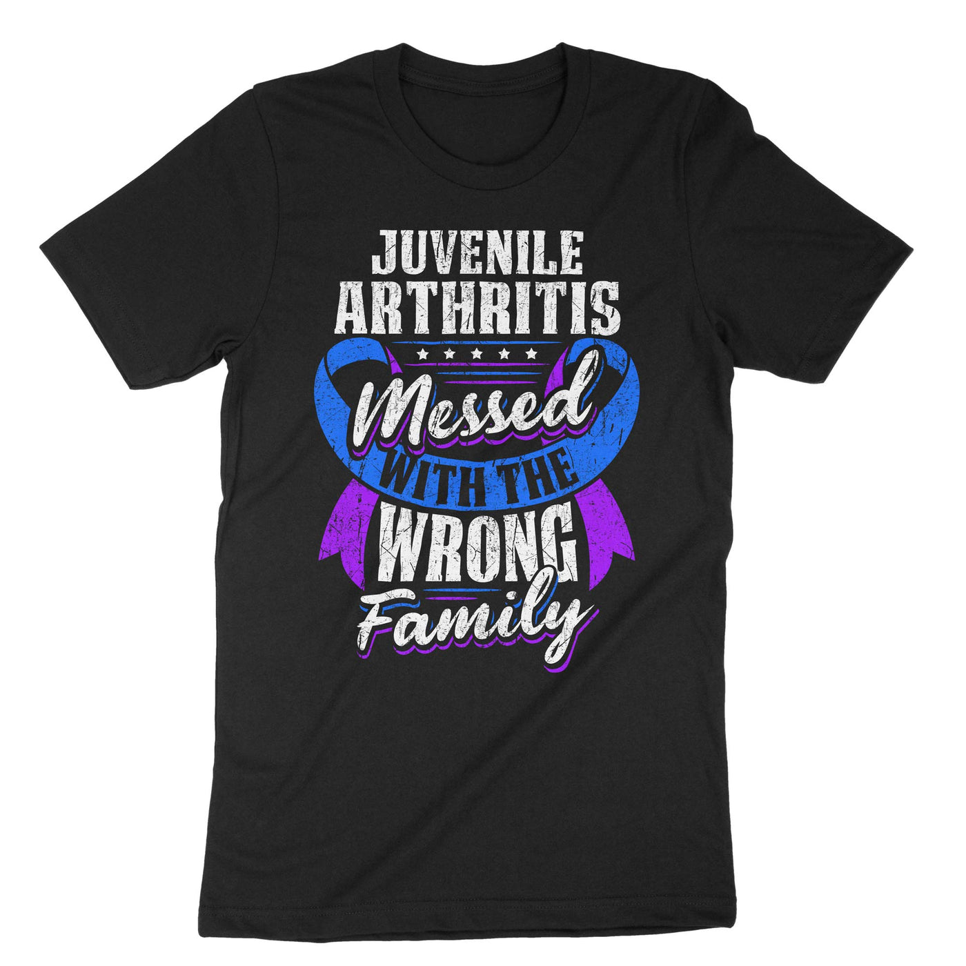 Black Juvenile Arthritis Messed With The Wrong Family T-Shirt#color_black