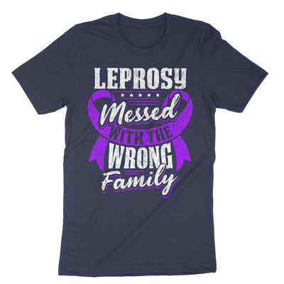 Navy Leprosy Messed With The Wrong Family T-Shirt#color_navy