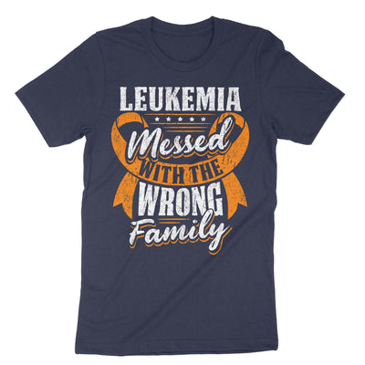 Navy Leukemia Messed With The Wrong Family T-Shirt#color_navy