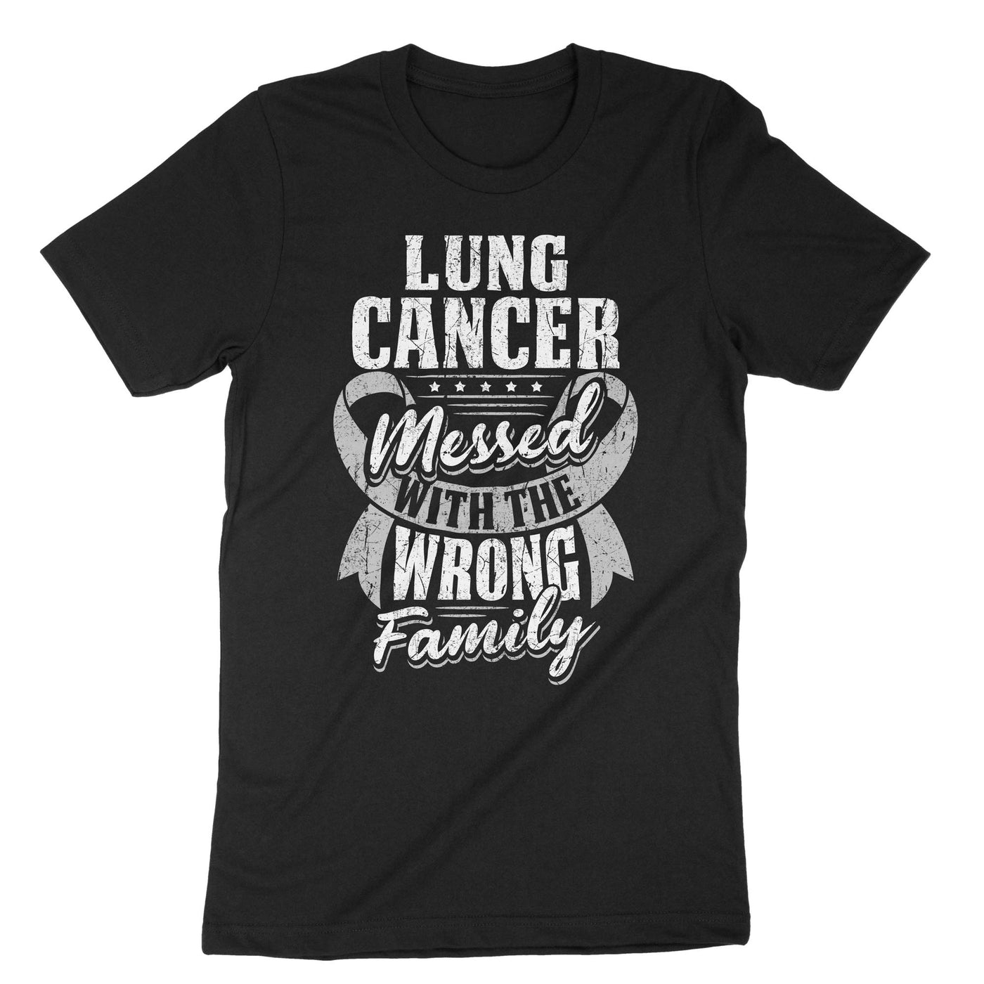 Black Lung Cancer Messed With The Wrong Family T-Shirt#color_black