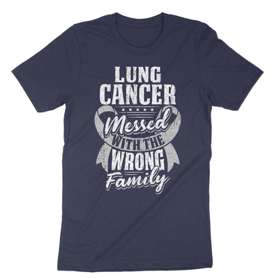 Navy Lung Cancer Messed With The Wrong Family T-Shirt#color_navy