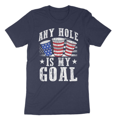 Navy Any Hole Is My Goal T-Shirt#color_navy
