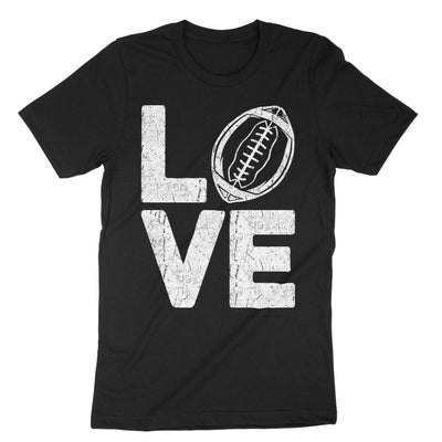 Black Love Football T-Shirt#color_black