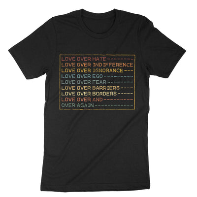 Black Love Over Hate T-Shirt#color_black