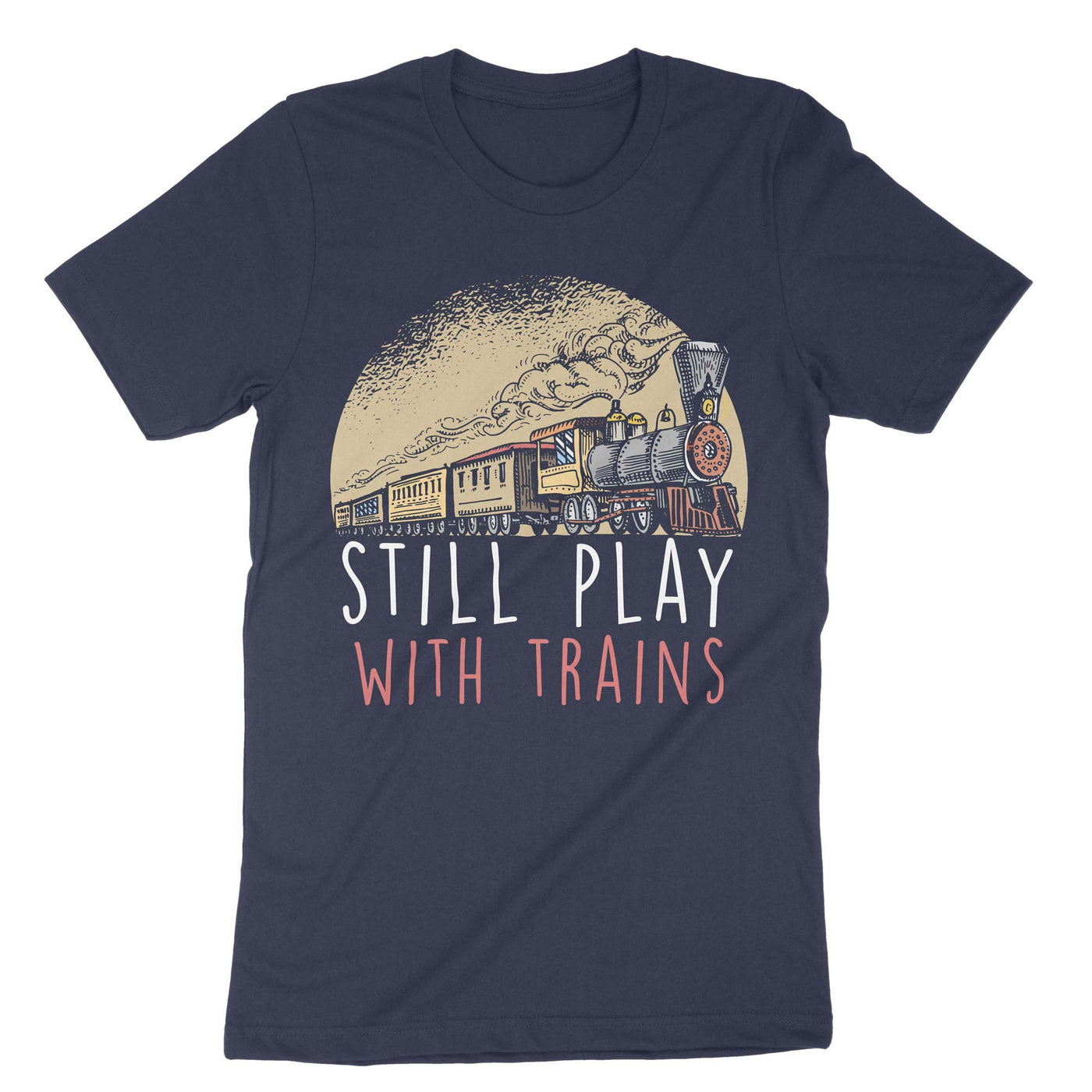 Navy Still Play Trains T-Shirt#color_navy